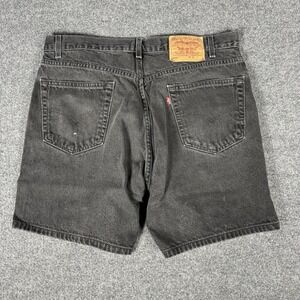 Vtg Y2K Levis 550 Faded Black Denim Relaxed Fit Jean Shorts Skater Jorts Mens 36